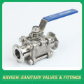 Sanitary Clamp Three Piece Non-retention Ball Valve